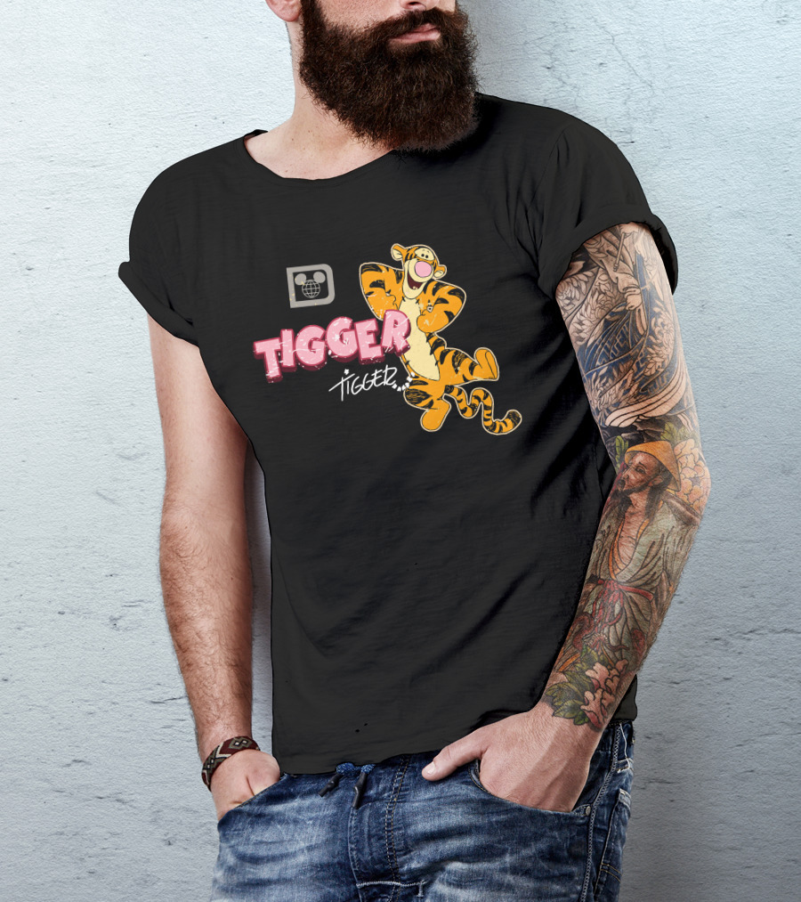 Tigger Disney Character Logo With Illustration And T-Shirt