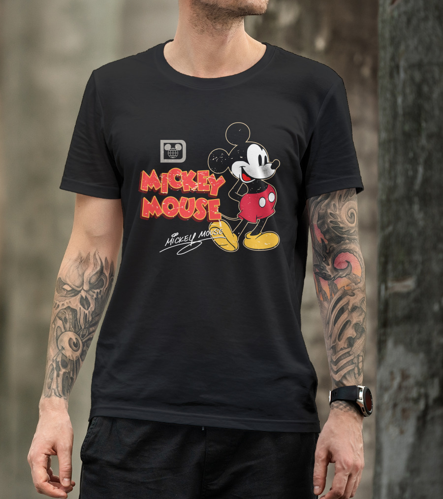 Mickey Mouse Iconic Character Vintage Style Retro Red Shorts T-Shirt