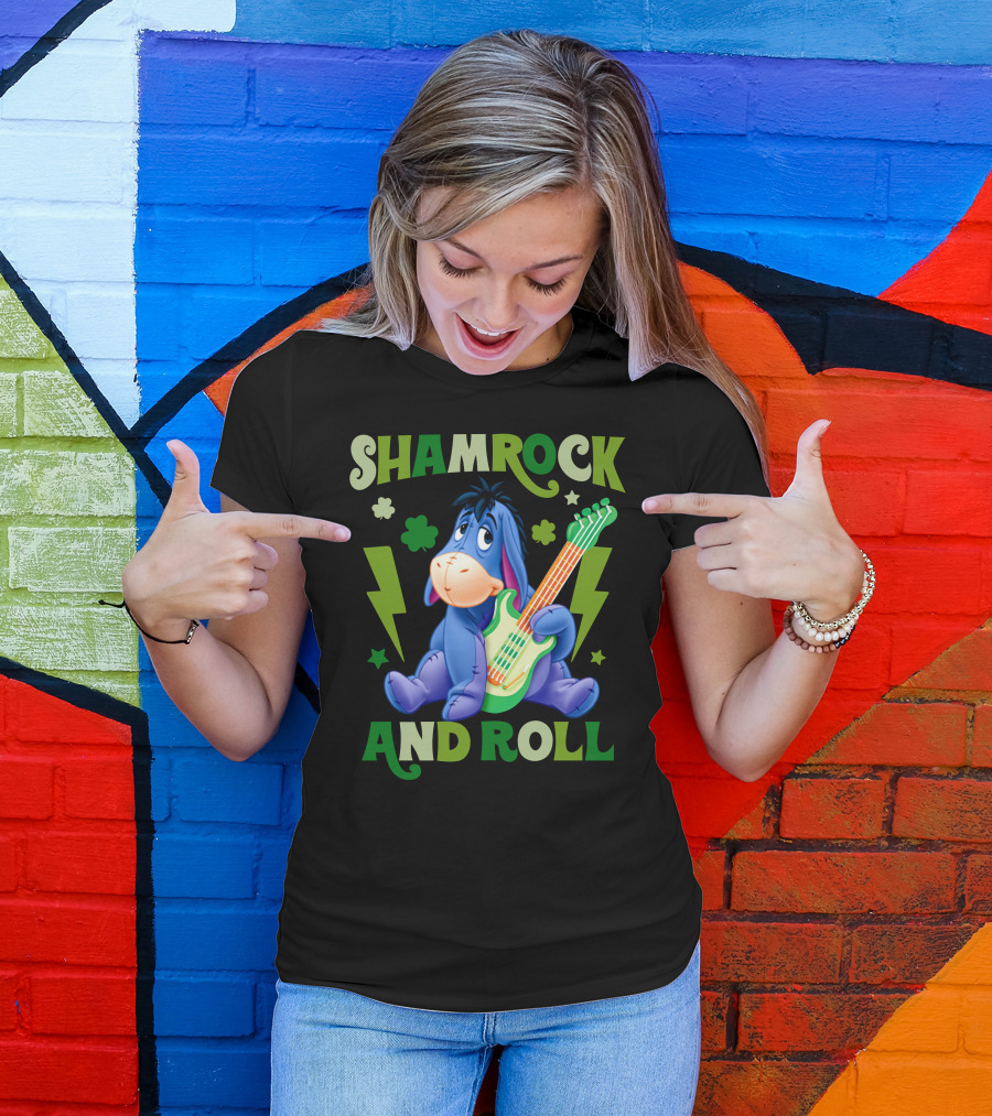Eeyore Shamrock And Roll T-Shirt