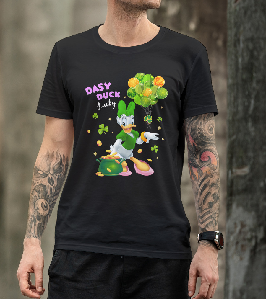 Daisy Duck Lucky St. Patrick's Day Balloons And Shamrocks T-Shirt