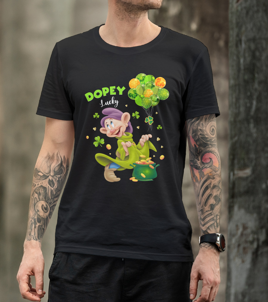 Dopey Lucky Balloons And Coins With Shamrock T-Shirt