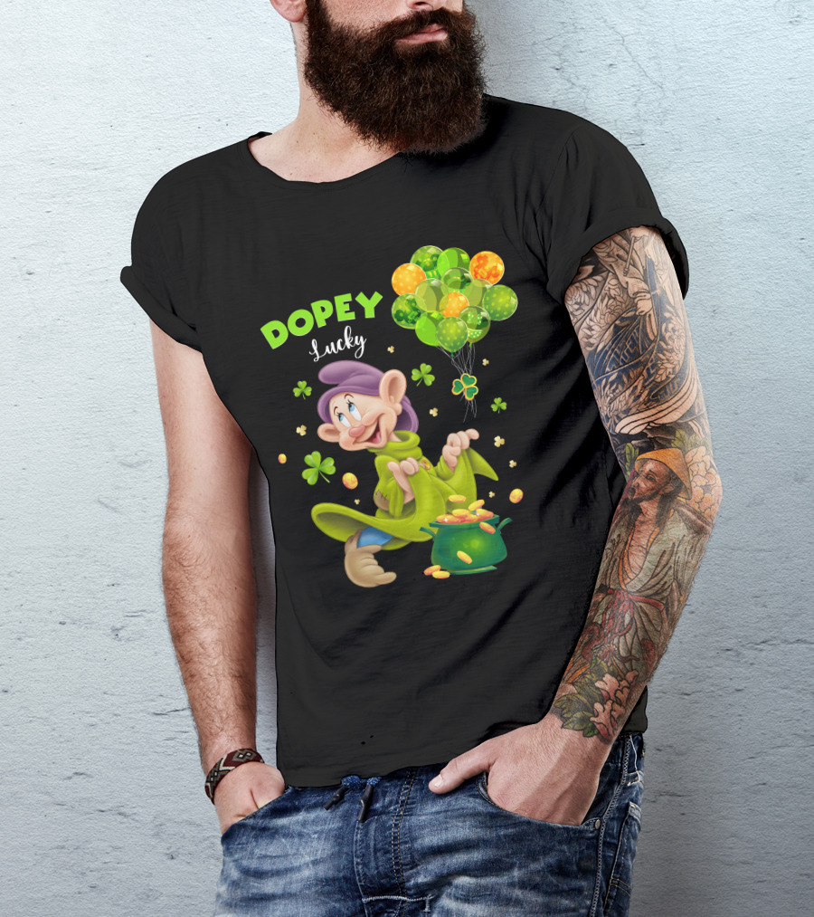 Dopey Lucky Balloons And Coins With Shamrock T-Shirt