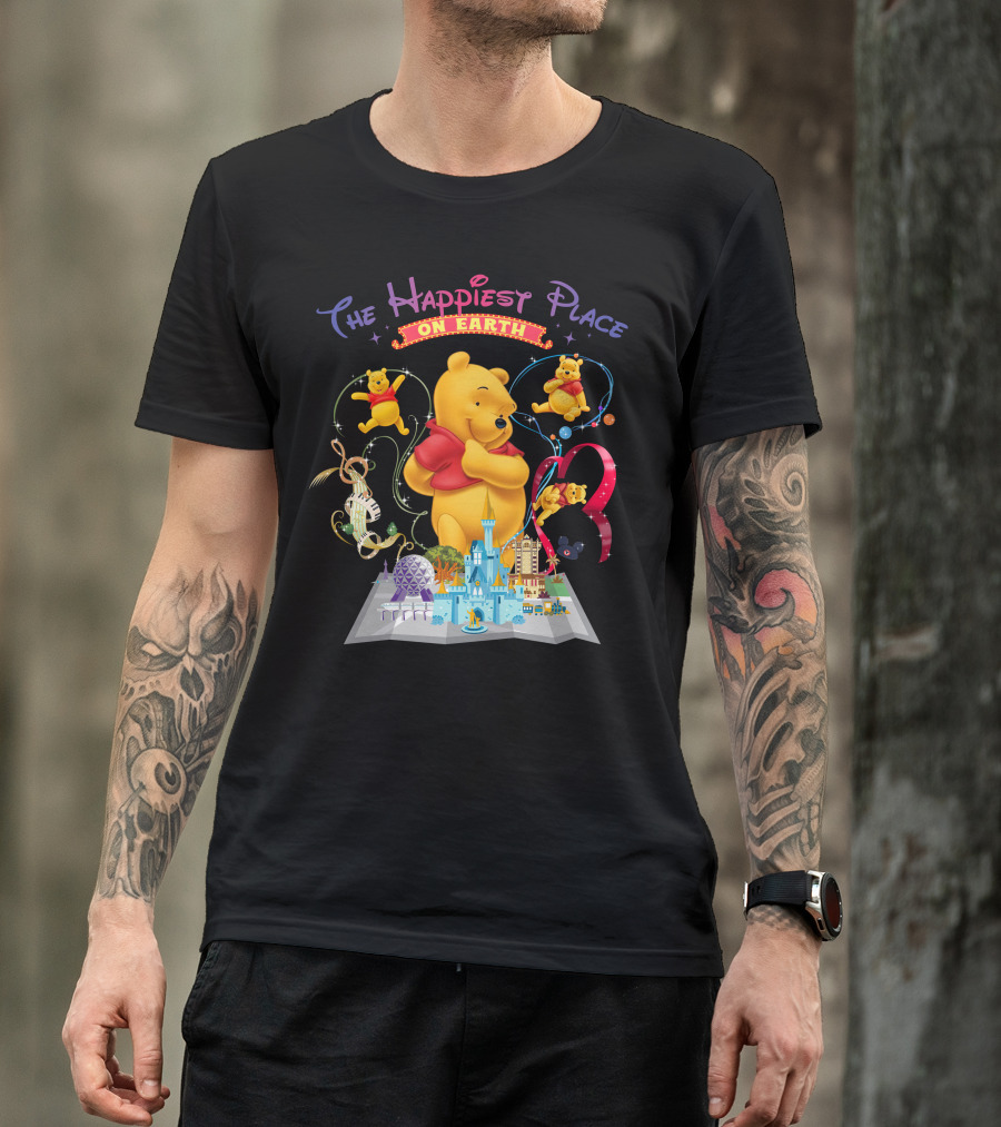 The Happiest Place On Earth Winnie The Pooh Disney Theme Park Adventure T-Shirt