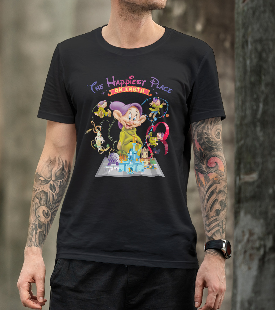 The Happiest Place On Earth Dopey Disney World Magic Kingdom Adventure T-Shirt