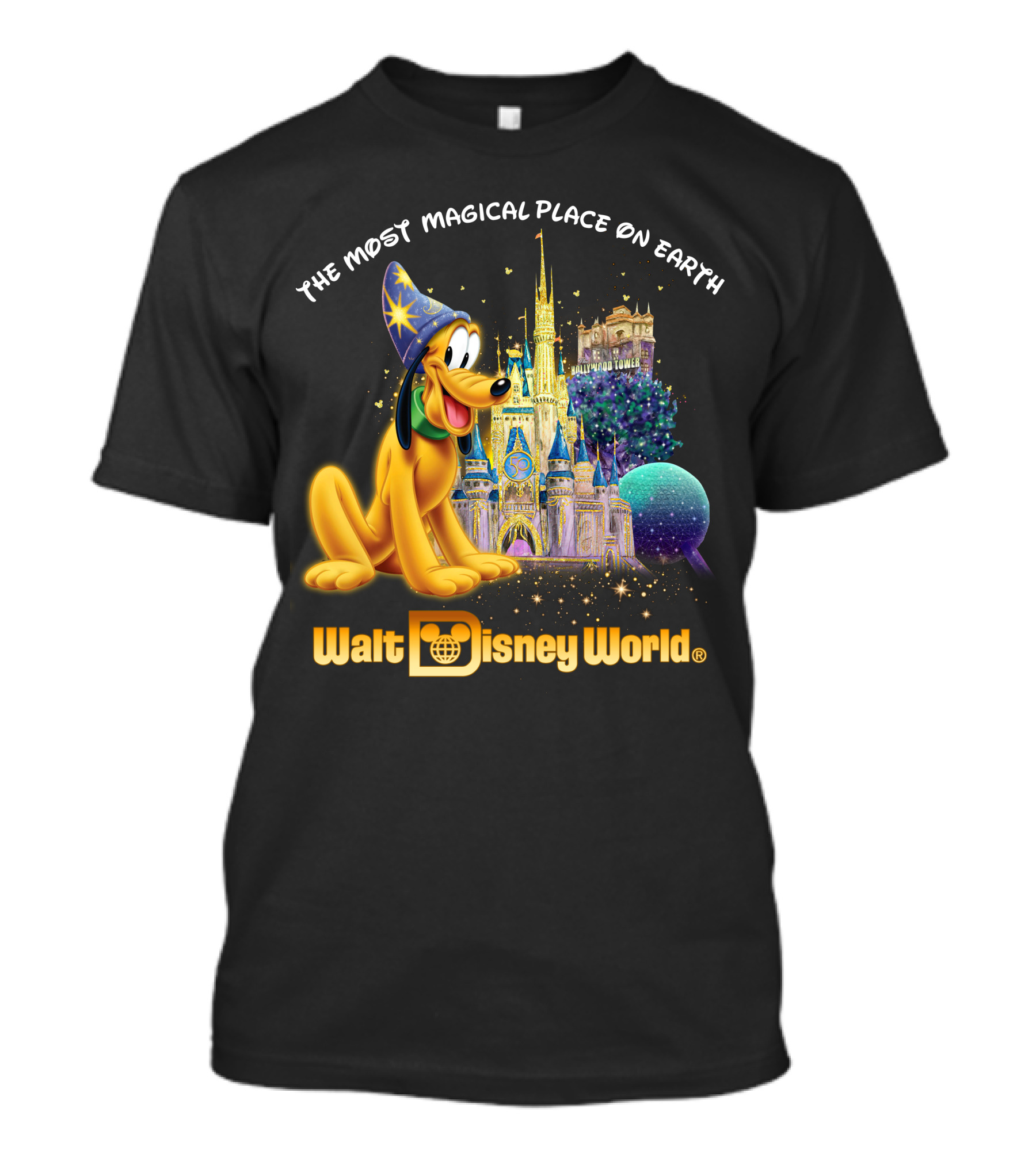 Walt Disney World The Most Magical Place On Earth Pluto Magical Castle T-Shirt