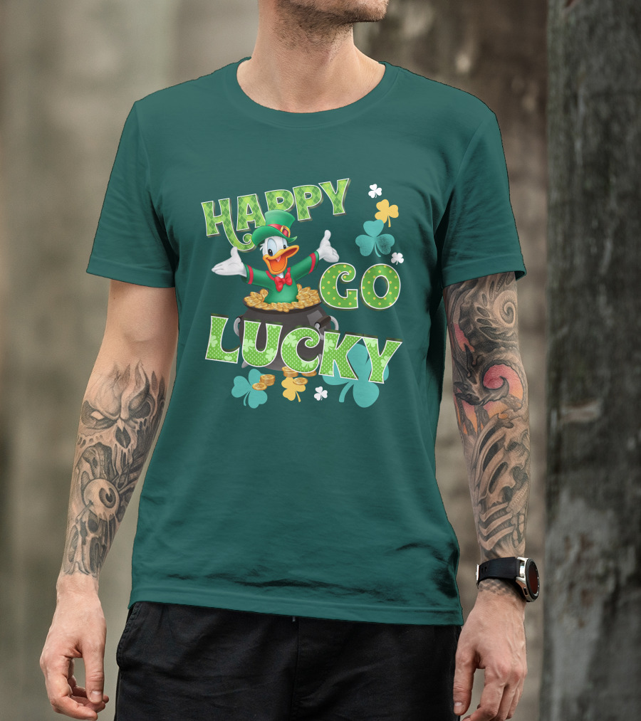 Happy Go Lucky Donald Duck St. Patrick's Day T-Shirt