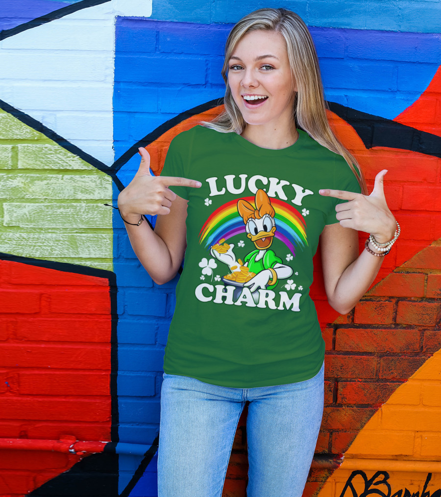 Lucky Charm Daisy Rainbow Gold Coins Shamrocks T-Shirt