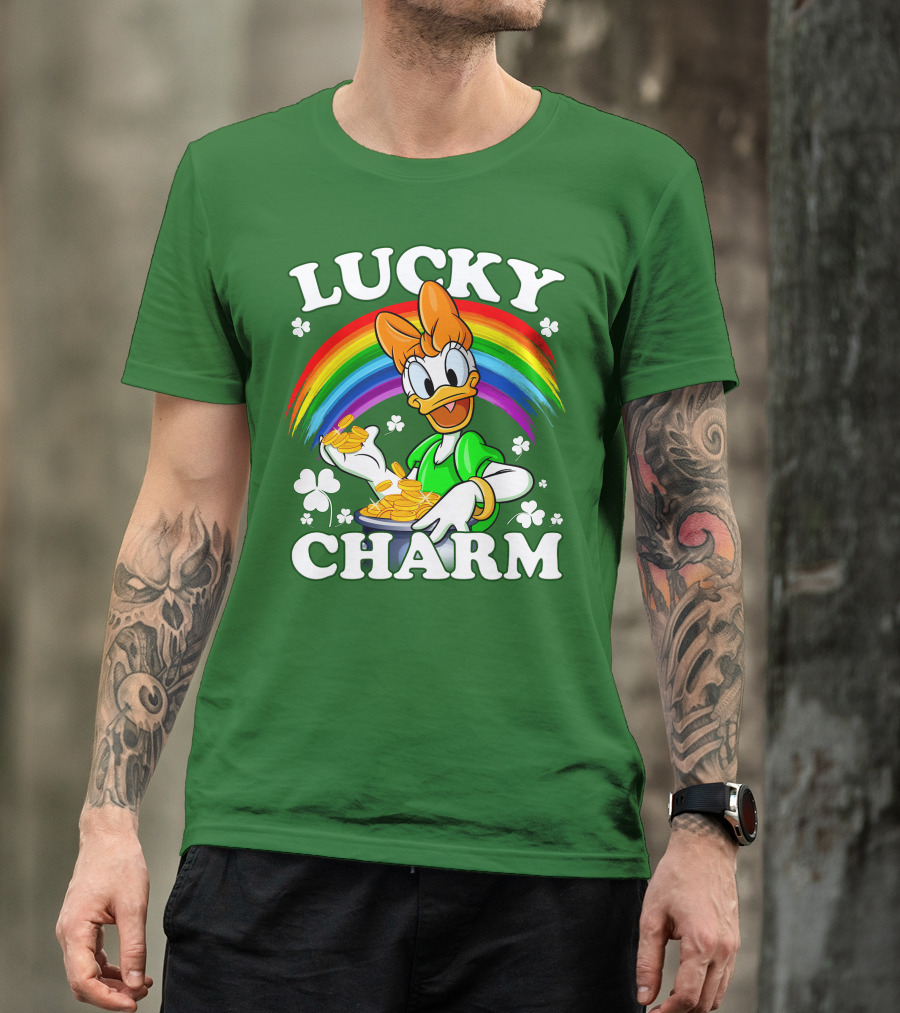 Lucky Charm Daisy Rainbow Gold Coins Shamrocks T-Shirt