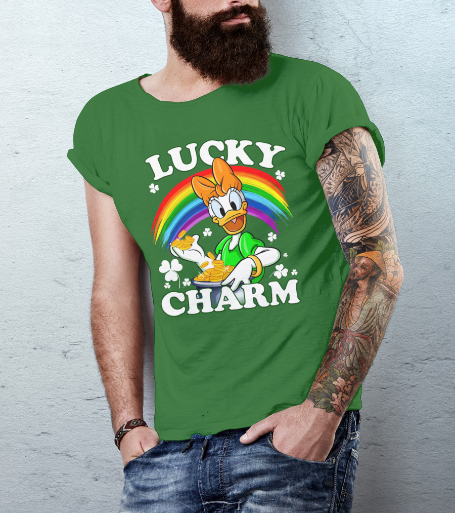 Lucky Charm Daisy Rainbow Gold Coins Shamrocks T-Shirt