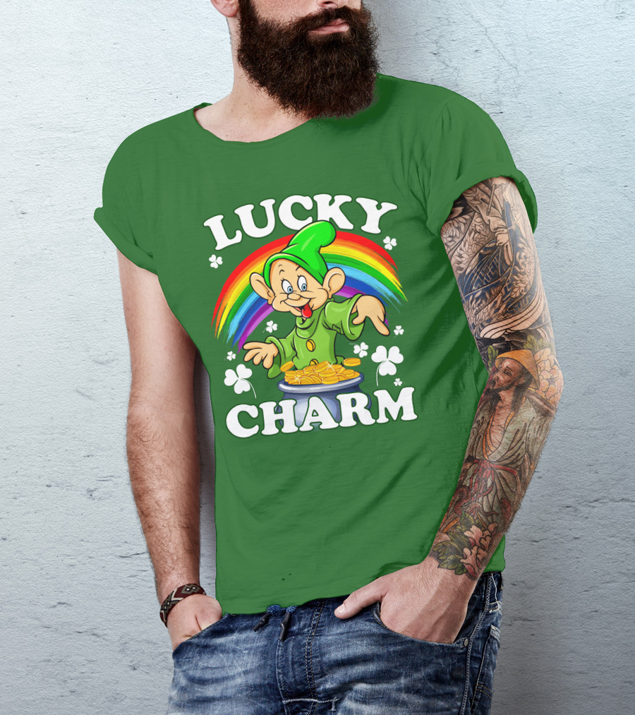 Lucky Charm Dopey Rainbow Gold Coins Shamrocks T-Shirt