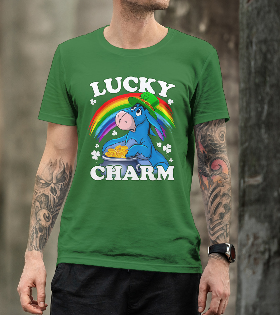 Lucky Charm Eeyore Rainbow St. Patrick's Day T-Shirt