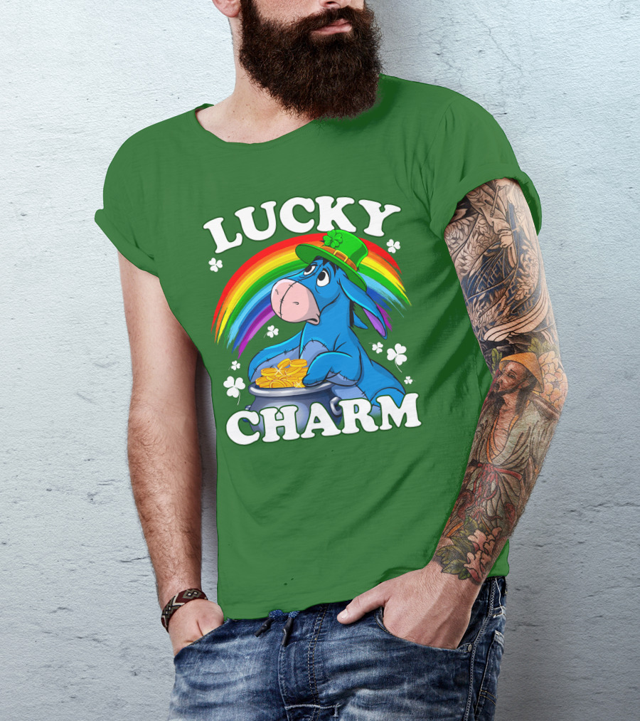 Lucky Charm Eeyore Rainbow St. Patrick's Day T-Shirt
