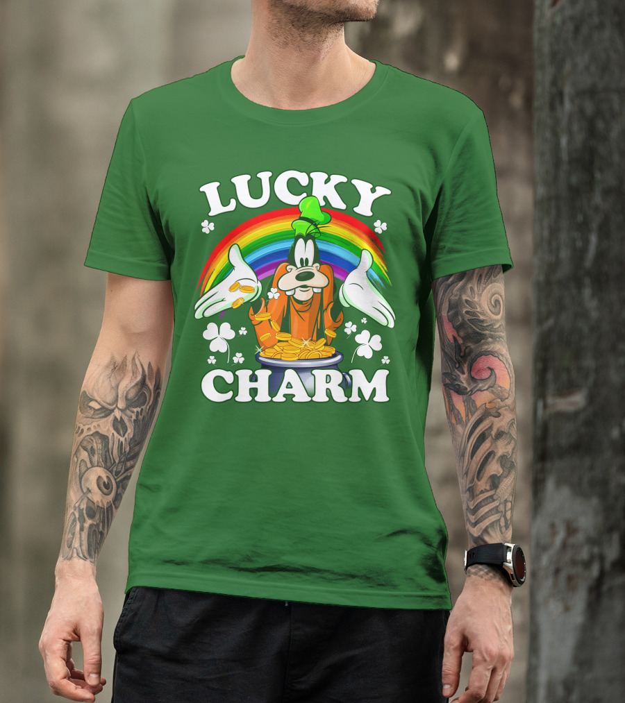 Lucky Charm Goofy Rainbow Gold Coins Shamrocks T-Shirt