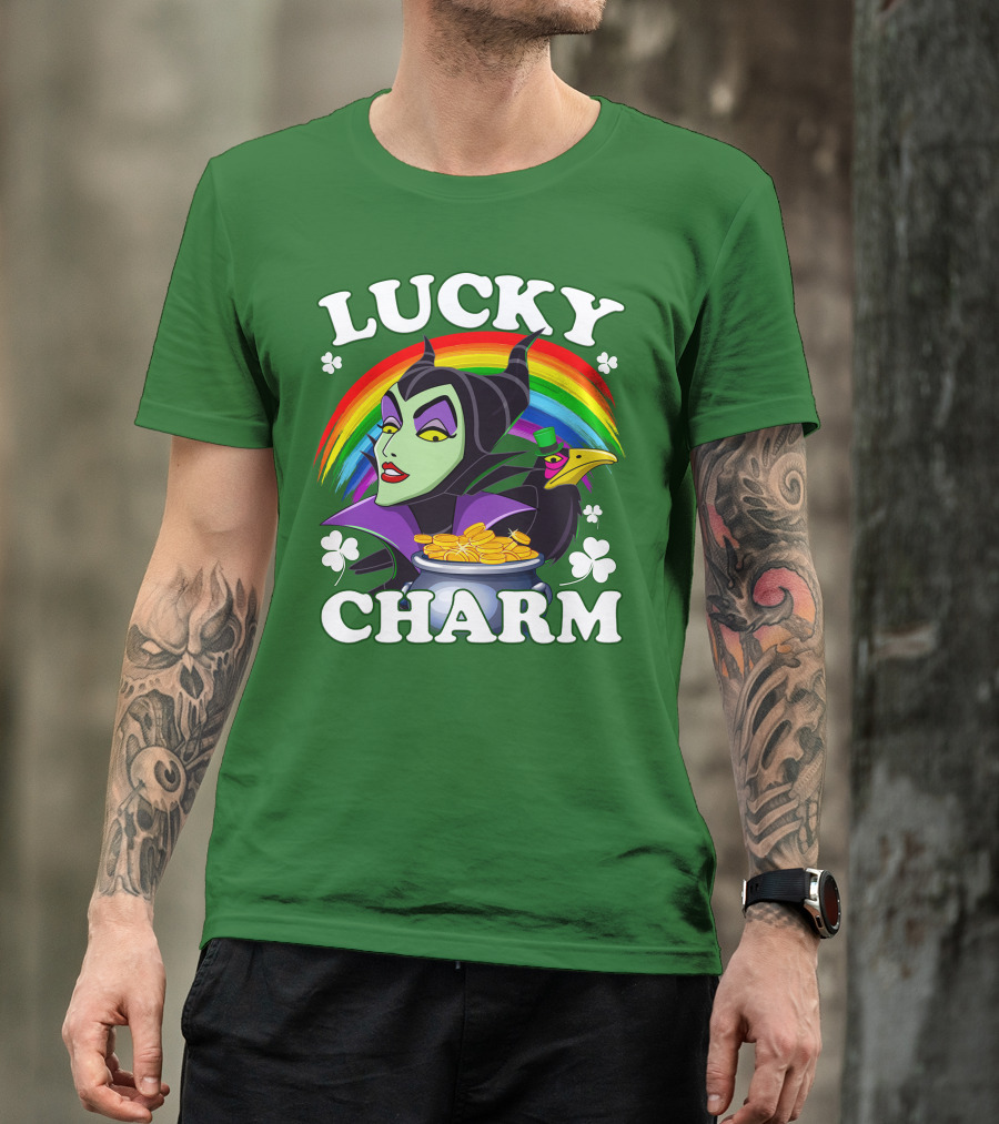 Lucky Charm Maleficent Rainbow Pot Of Gold T-Shirt
