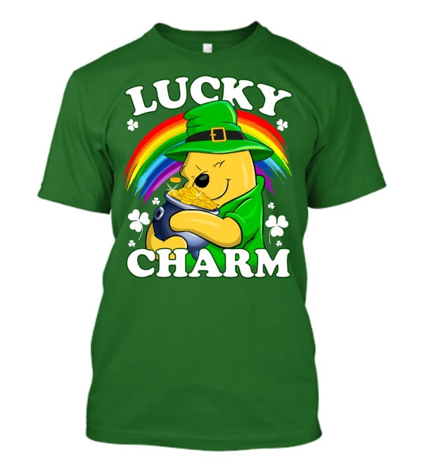 Lucky Charm Pooh Rainbow Pot Of Gold T-Shirt