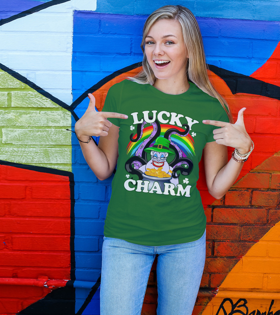 Lucky Charm Ursula Rainbow Coins Shamrocks T-Shirt