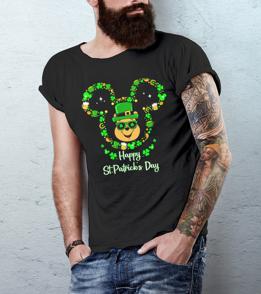 Happy St. Patrick's Day Pooh Mouse Ears T-Shirt
