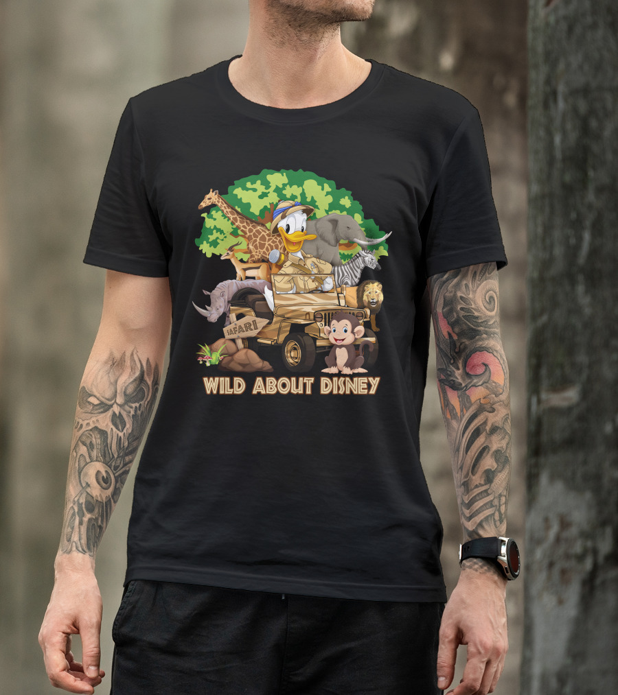 Wild About Disney Safari Adventure Featuring Donald Duck And Jungle Animals T-Shirt
