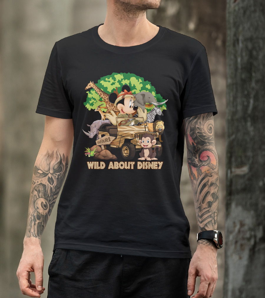 Wild About Disney Safari Minnie Mouse Jeep African Animals T-Shirt