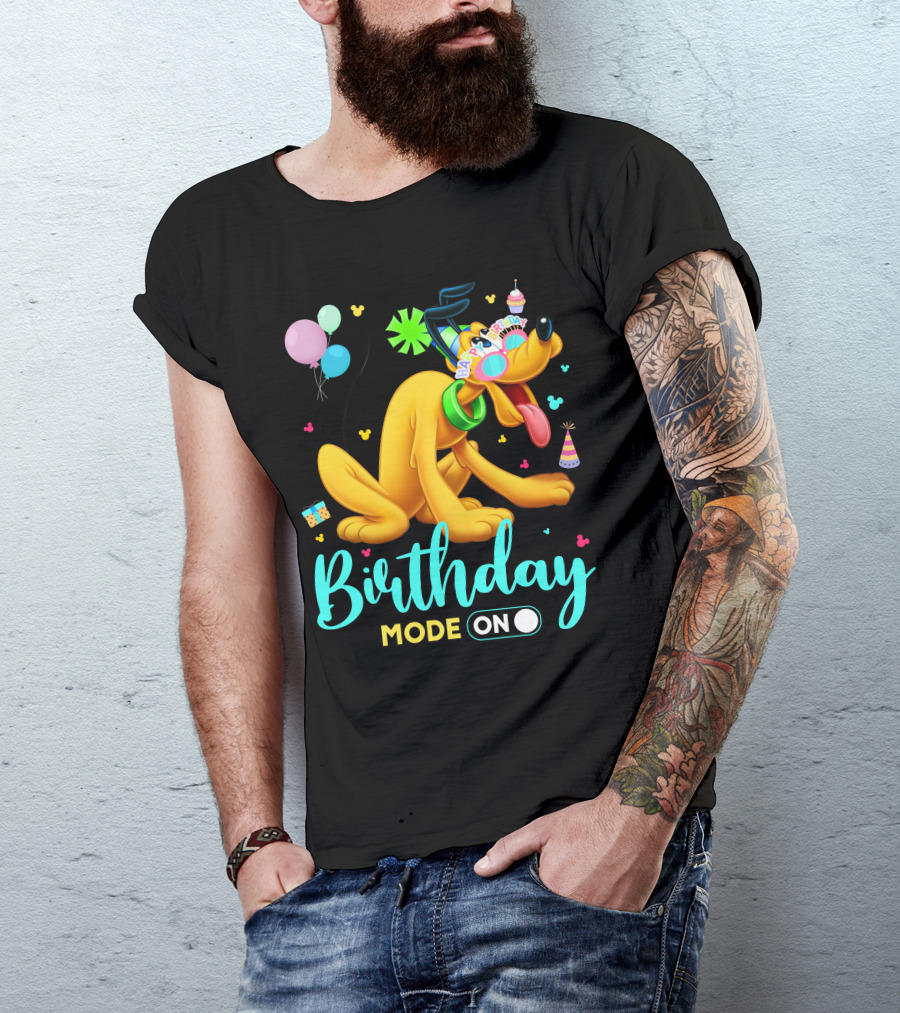 Birthday Mode On Pluto Party Celebration Balloons And Confetti T-Shirt