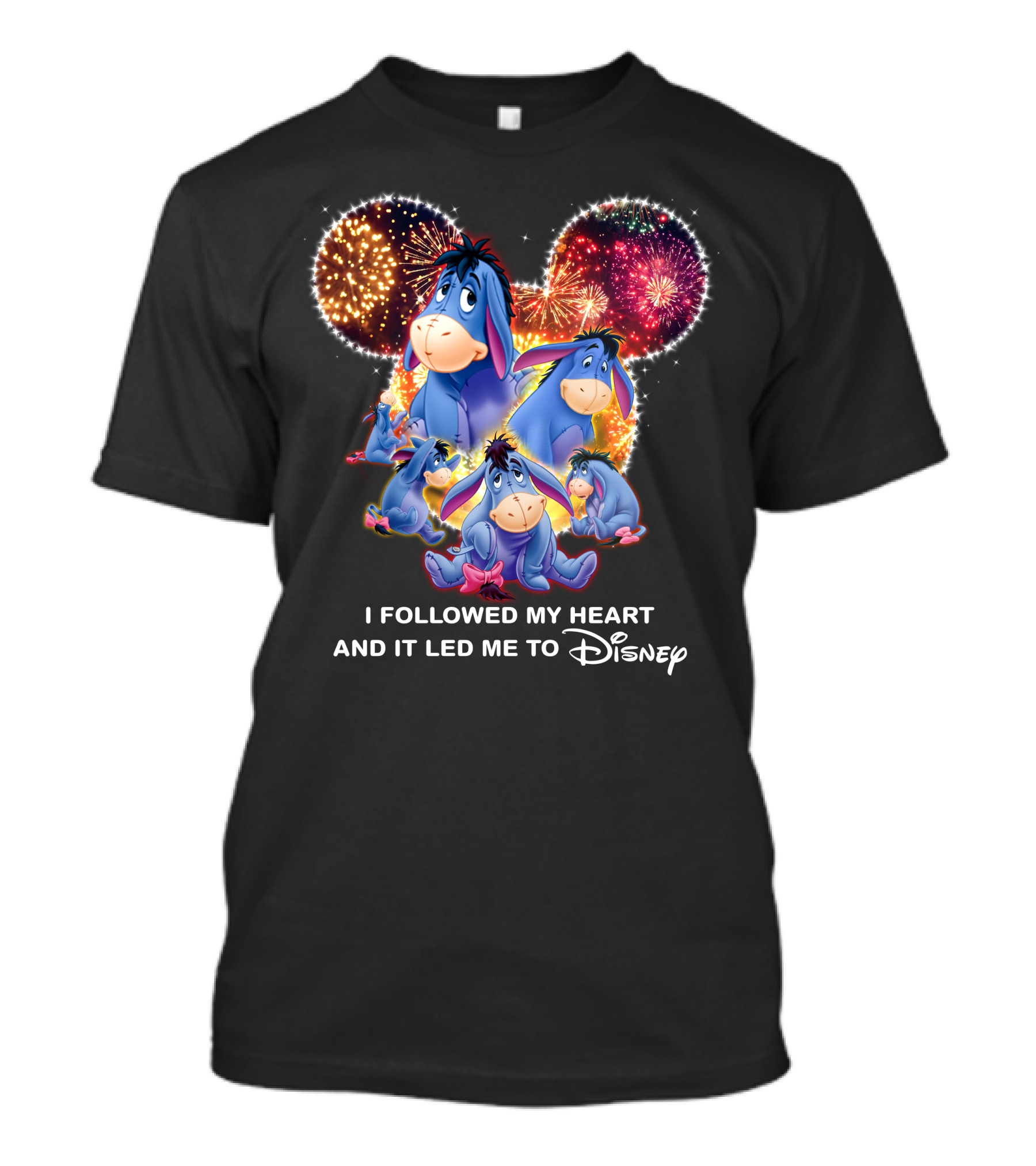 I Followed My Heart And It Led Me To Disney Eeyore Fireworks Mickey Ears T-Shirt