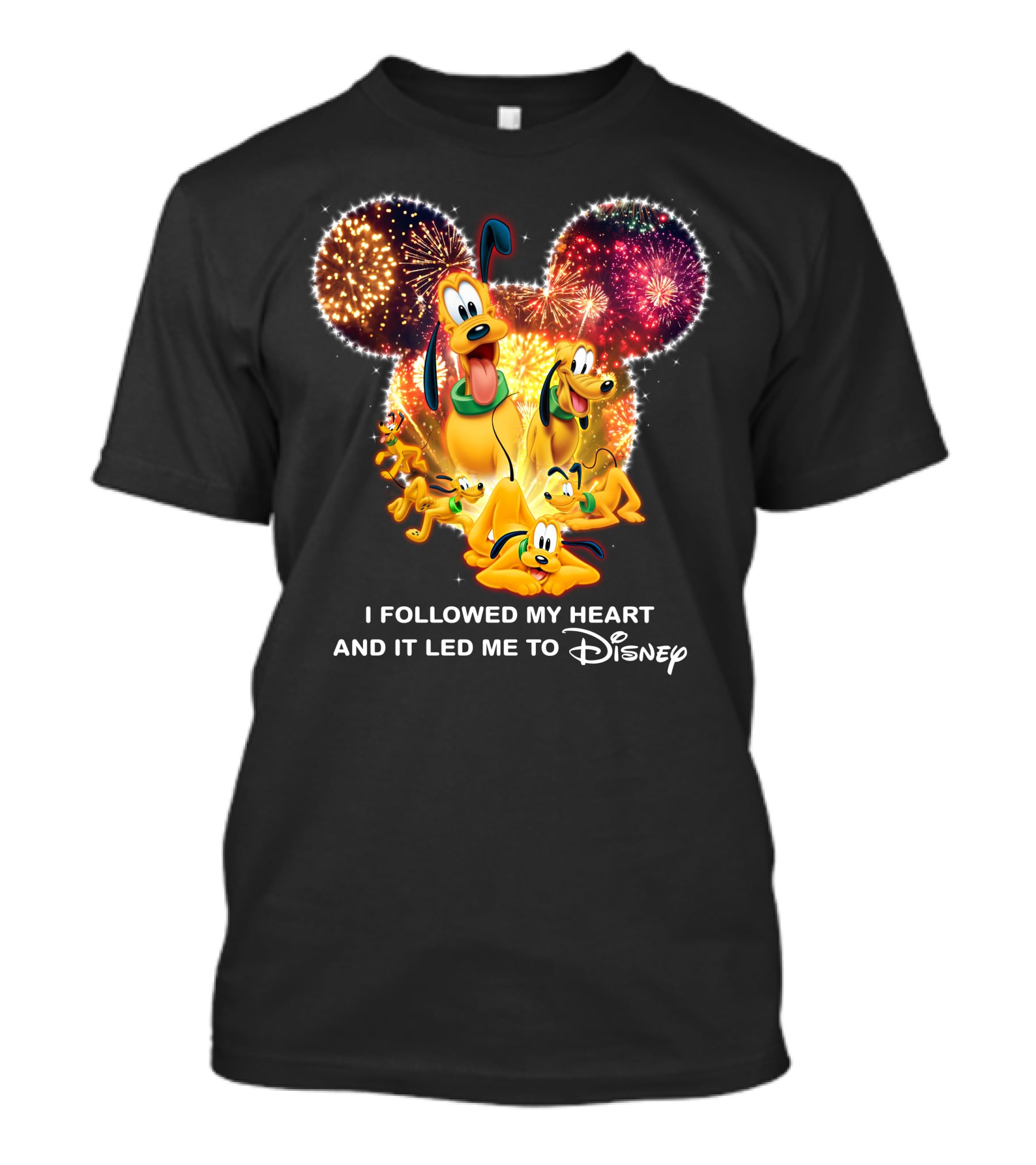 Pluto Fireworks Disney Magic I Followed My Heart T-Shirt