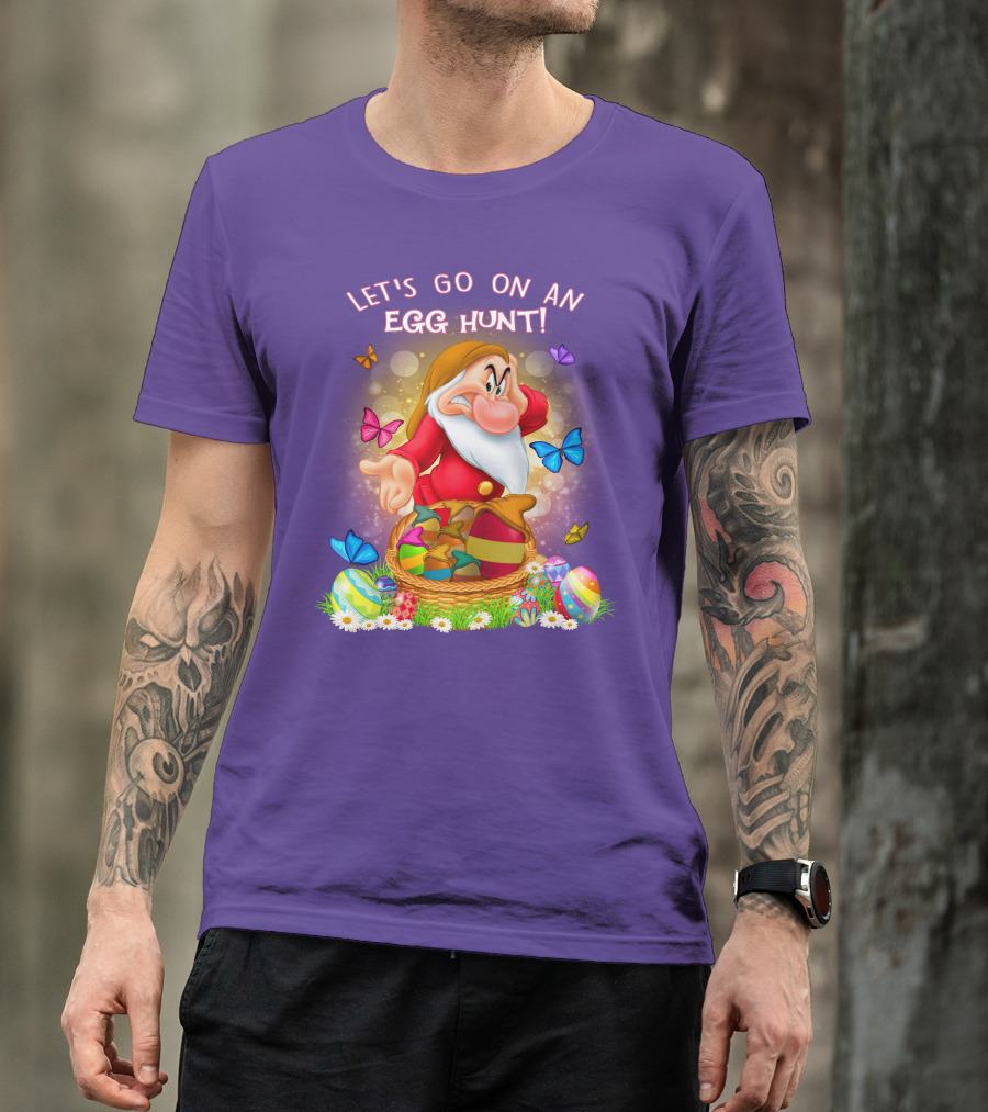 Let's Go On An Egg Hunt Grumpy Butterflies Easter Basket T-Shirt