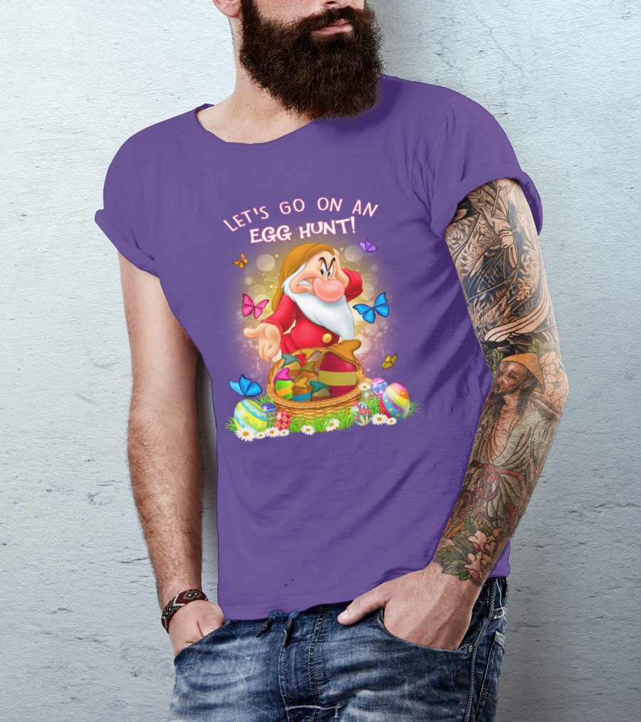 Let's Go On An Egg Hunt Grumpy Butterflies Easter Basket T-Shirt