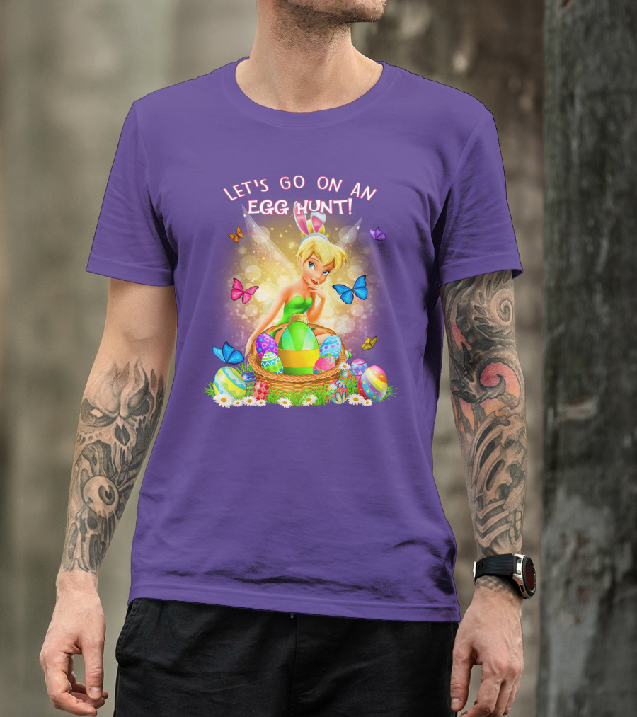 Let's Go On An Egg Hunt Tinkerbell Basket Butterflies T-Shirt