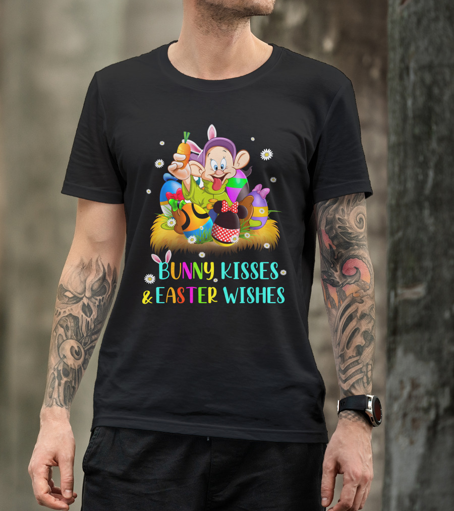 Bunny Kisses & Easter Wishes Dopey Character Easter Eggs Carrot T-Shirt