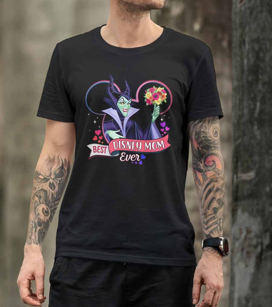 Best Disney Mom Ever Maleficent Holding Flowers T-Shirt