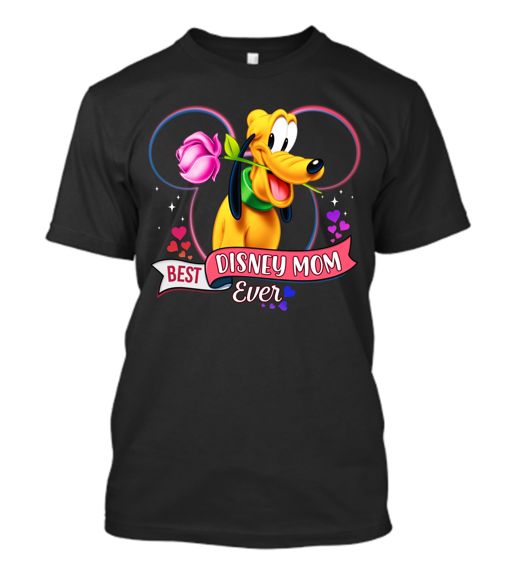Best Disney Mom Ever Pluto Heart Rose T-Shirt