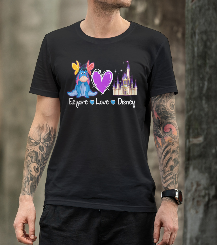 Eeyore Love Disney Heart Castle T-Shirt