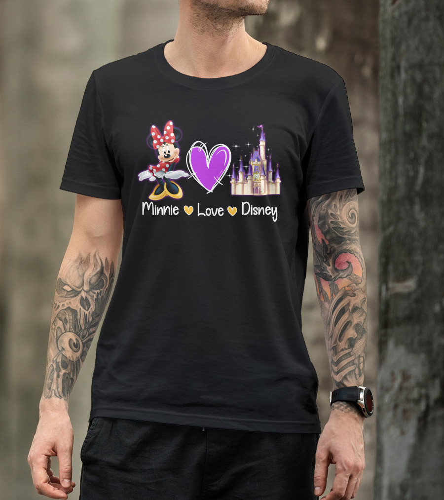 Minnie Love Disney Castle Heart T-Shirt
