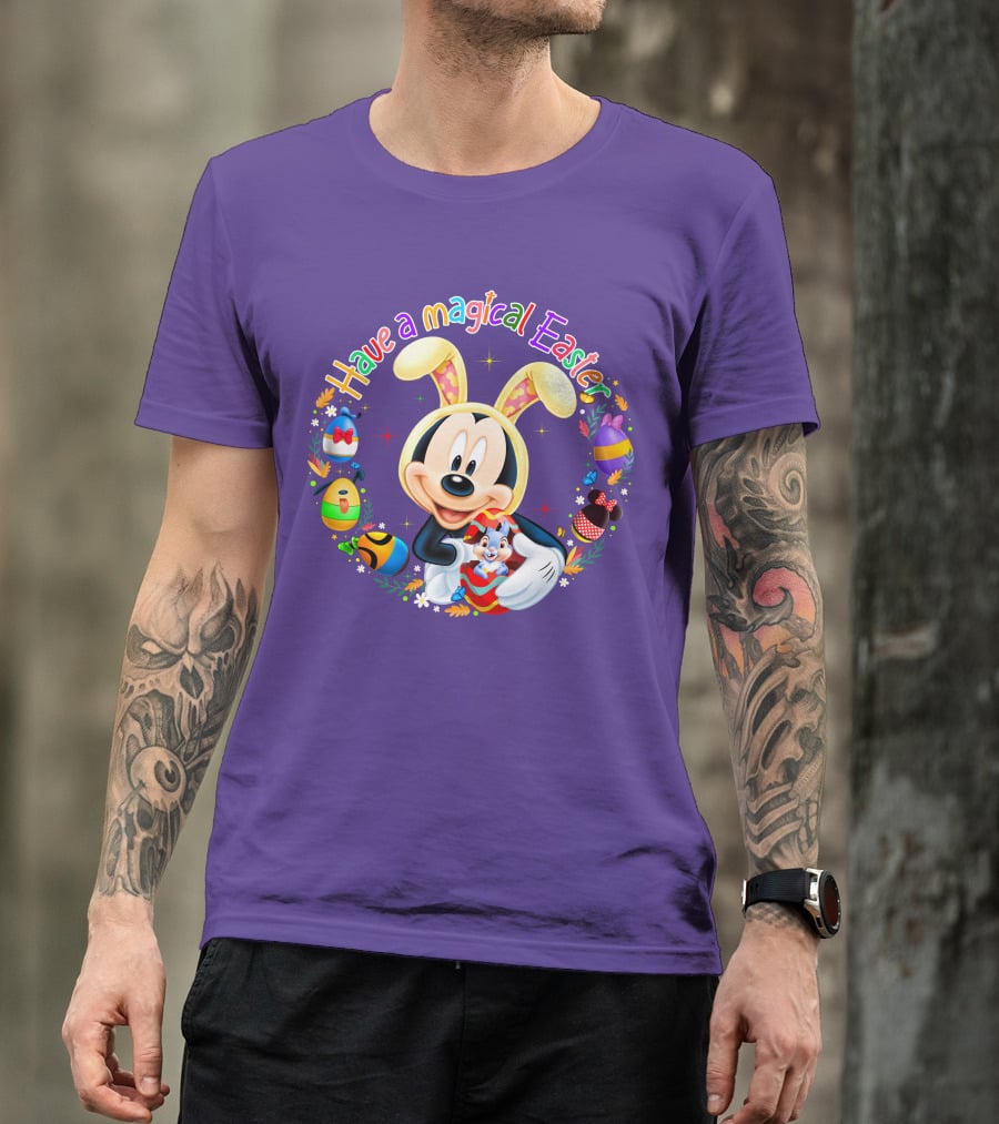 Have A Magical Easter Mickey Mouse With Bunny Ears And Colorful Eggs T-Shirt