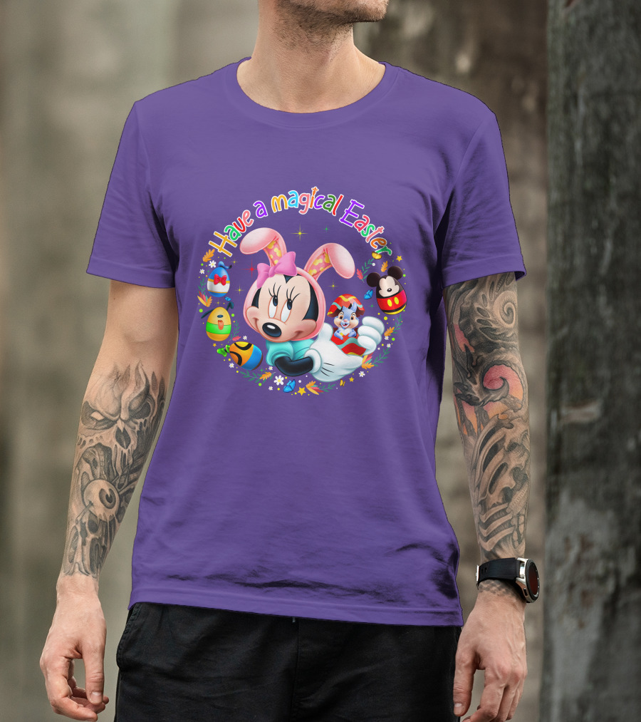 Minnie Mouse Have A Magical Easter With Easter Eggs And Flowers T-Shirt