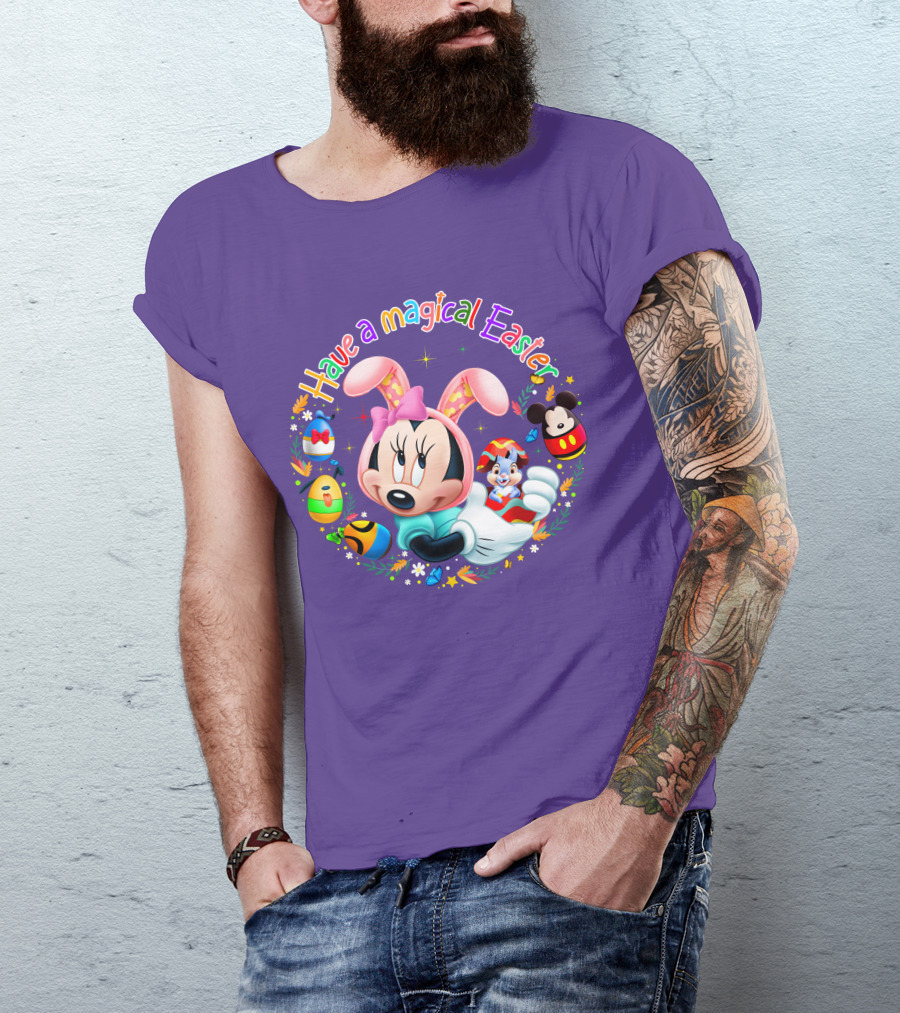 Minnie Mouse Have A Magical Easter With Easter Eggs And Flowers T-Shirt
