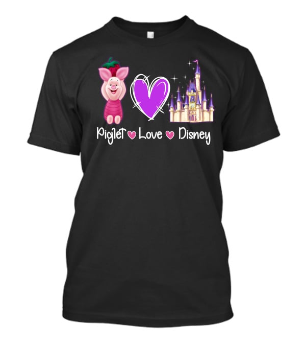 Piglet Love Disney Castle Magic Heart T-Shirt