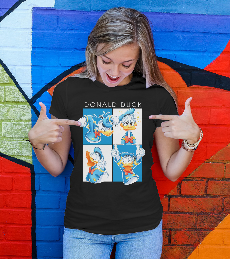 Donald Duck Emotions Blue Sailor Hat Bow Tie T-Shirt