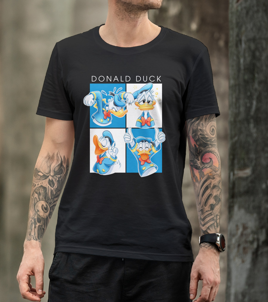 Donald Duck Emotions Blue Sailor Hat Bow Tie T-Shirt