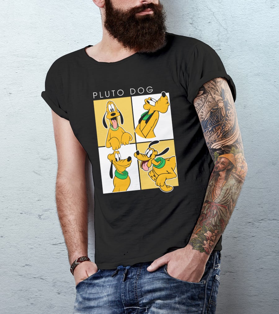 Pluto Dog Playful Expressions Collage T-Shirt