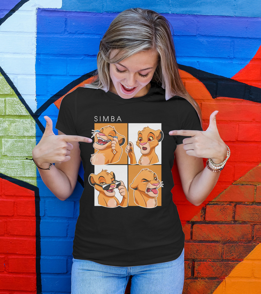 Simba Animated Expressions Four Panel T-Shirt