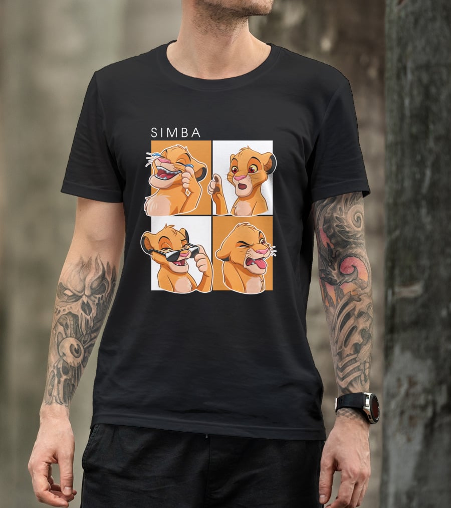 Simba Animated Expressions Four Panel T-Shirt