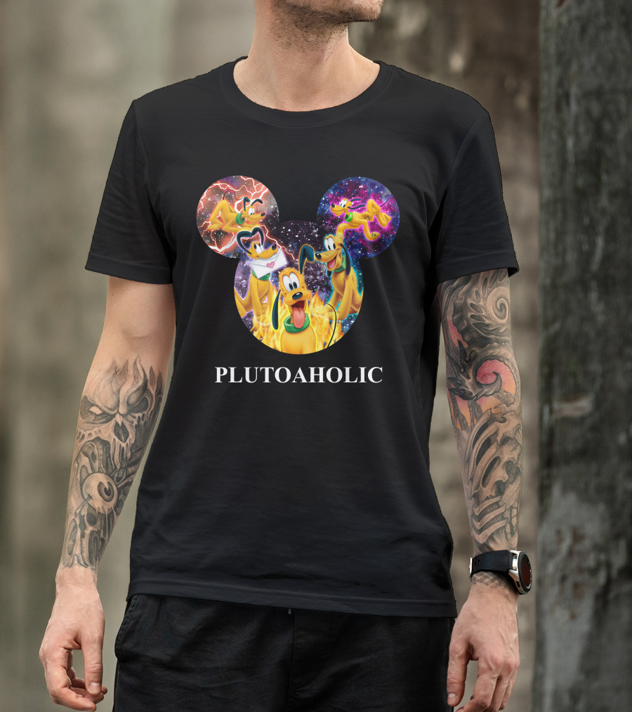Plutoaholic Pluto Character Cosmic Adventure Mickey Ears T-Shirt