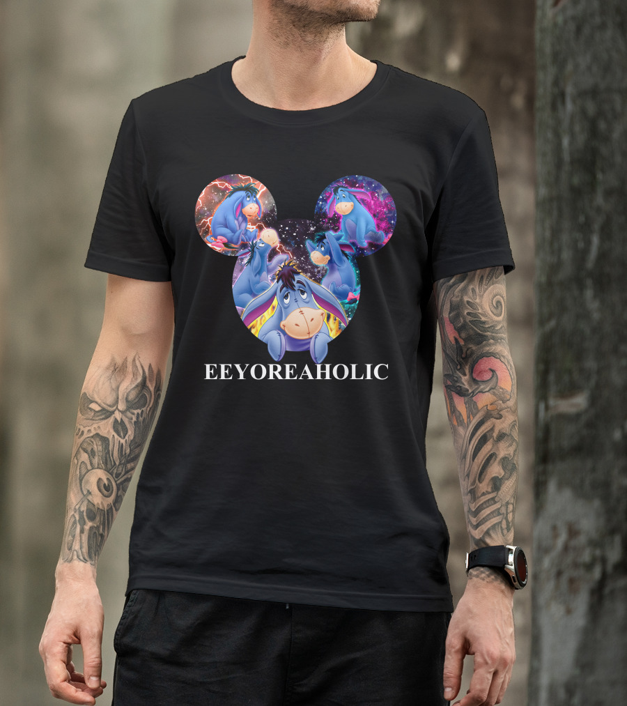 Eeyoreaholic Disney Mickey Mouse Head Galaxy Eeyore T-Shirt