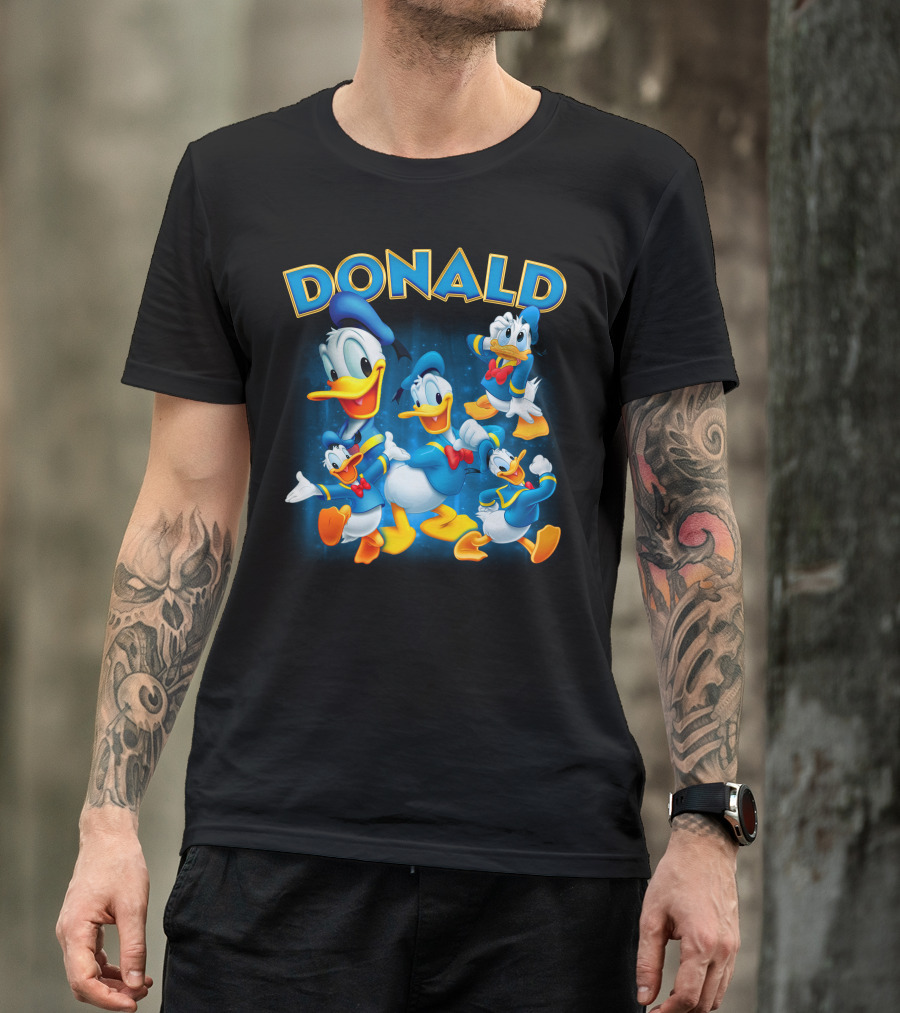 Donald Duck Blue Suit Yellow Duckling Cartoon Character Collection T-Shirt
