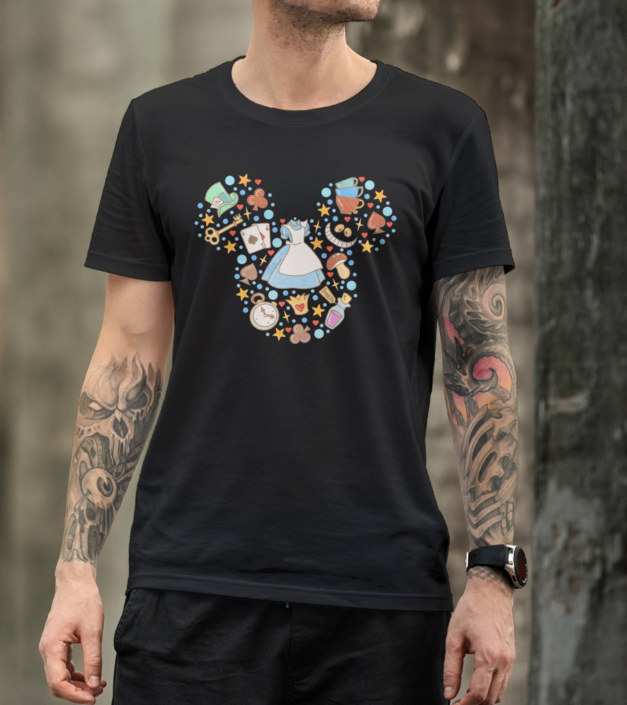 Alice In Wonderland Tea Party Iconic Symbols Disney Elements T-Shirt