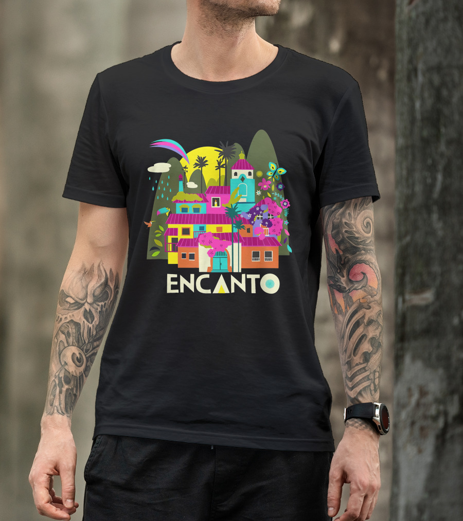 Encanto Casita With Colorful Butterfly And Tropical Flora T-Shirt