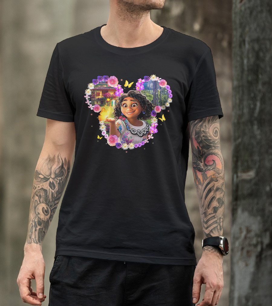 Mirabel Encanto Butterfly Floral Heart T-Shirt