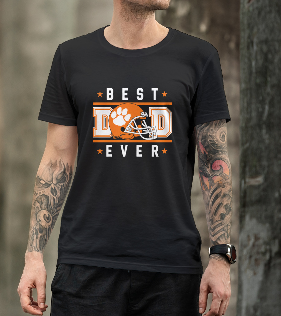 Best Dad Ever Clemson Tigers Football Helmet T-Shirt